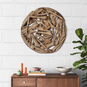 Teak Wood 3DWall Art – Natural Wood Wall Decor – Organic Modern Wall Sculpture – Rustic Tree Branch Panel – Unique Nature-Inspired Art