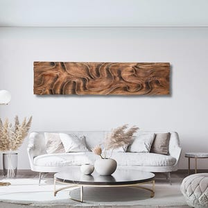 Abstract Wood Wall Art - Handmade Beech Bas Relief - Modern Wooden Wall Decor - Anniversary Gift - Housewarming Home Decoration