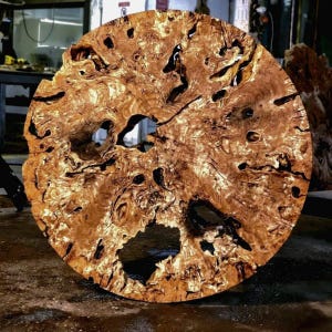 Round Turkish Olive Root Cookie - Natural Wood Art, Unique Home Decor, Rustic Coffee Table Slab, Epoxy Resin Ready, DIY Craft Supply