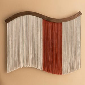 Modern Macrame Wall Hanging, Neutral Fiber Art, Living Room & Bedroom Wall Decor U05